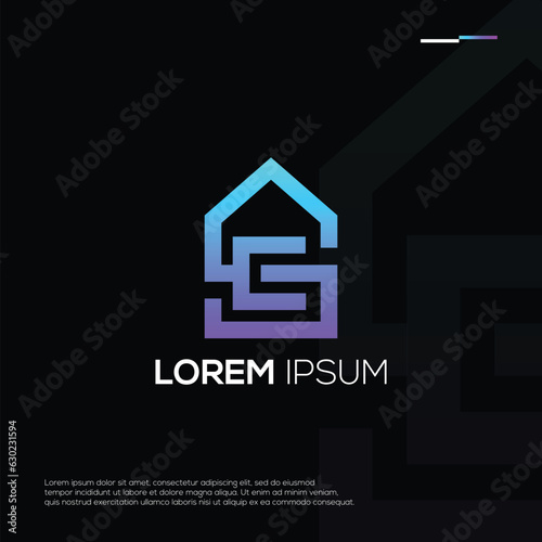 Home with Initial SC Logo Design