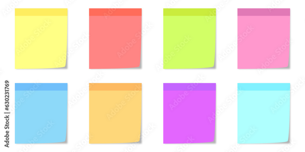 Set Of Colorful Post-it Sticky Notes