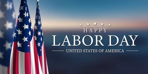 Happy Labor Day USA Flag