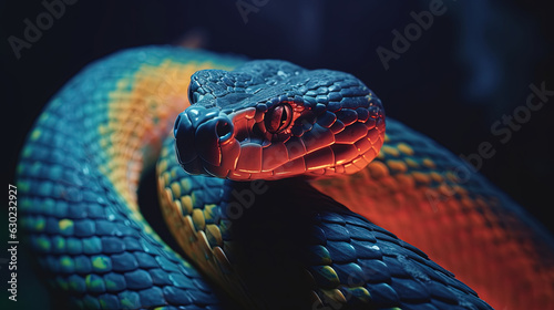 close up of a red snake