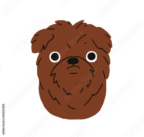 Cute puppy of Brussels Griffon bruxellois breed. Funny dog avatar, canine hea...