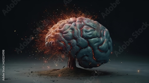 brain created with generative ai