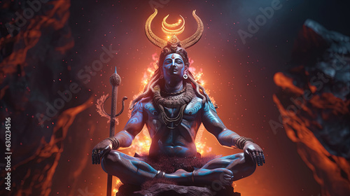 lord shivji meditating created with generative ai