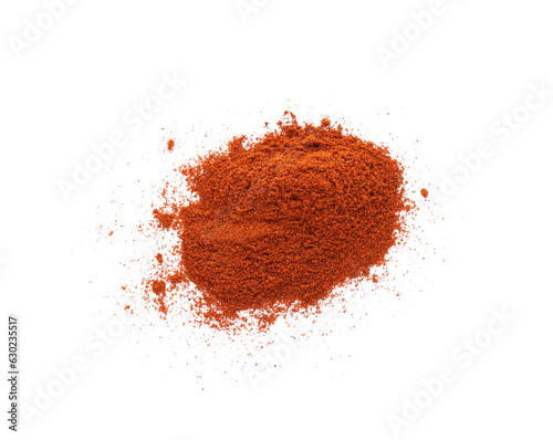 Aromatic paprika powder isolated on white, top view