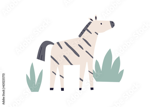 Cute zebra. African jungle animal in Scandinavian style. Adorable sweet funny...