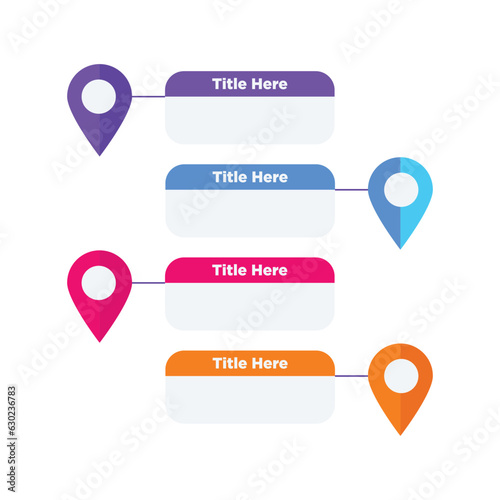 Vector location marker template colorful design set