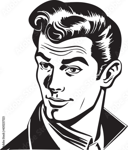 Hand-drawn Retro Man in business suit, Retro comics, American cartoon comic books and pulp novels black vector on a white background, illustration, vector, SVG 