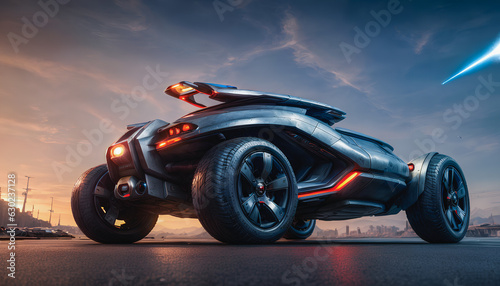 Prototype car of the future: Modern design and Style. Generative AI. © 4K_Heaven