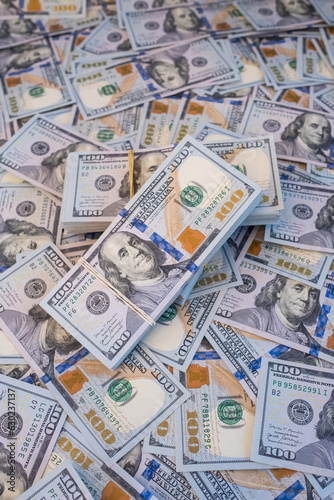 US Currency banknotes as a background