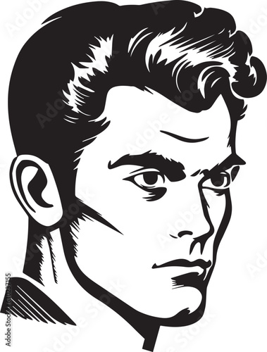 Hand-drawn Retro Man in business suit, Retro comics, American cartoon comic books and pulp novels black vector on a white background, illustration, vector, SVG 