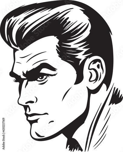 Hand-drawn Retro Man in business suit, Retro comics, American cartoon comic books and pulp novels black vector on a white background, illustration, vector, SVG 