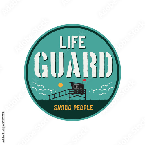 Lifeguard Vintage Retro badge patch logo stickers inspiration