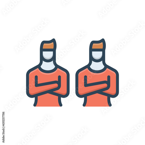 Color illustration icon for guys
