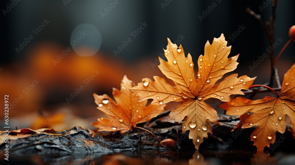 autumn background of fallen leaves