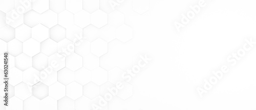 Hexagonal background with white hexagons, abstract futuristic geometric backdrop or wallpaper with copy space for text © MikeCS images