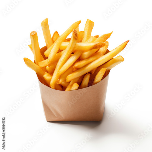 French fries on a white background AI Generative
