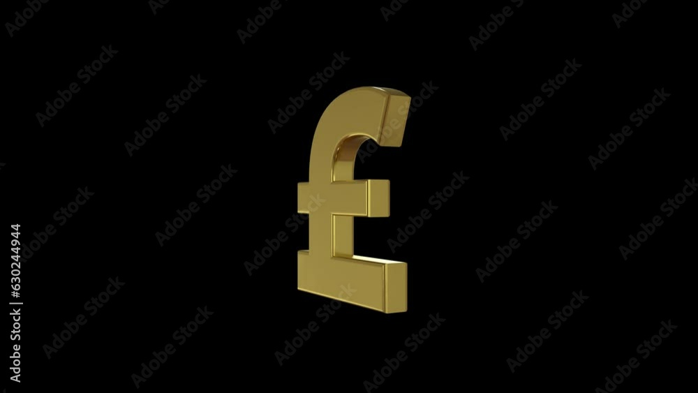 Golden Pound Symbol Seamless Rotated