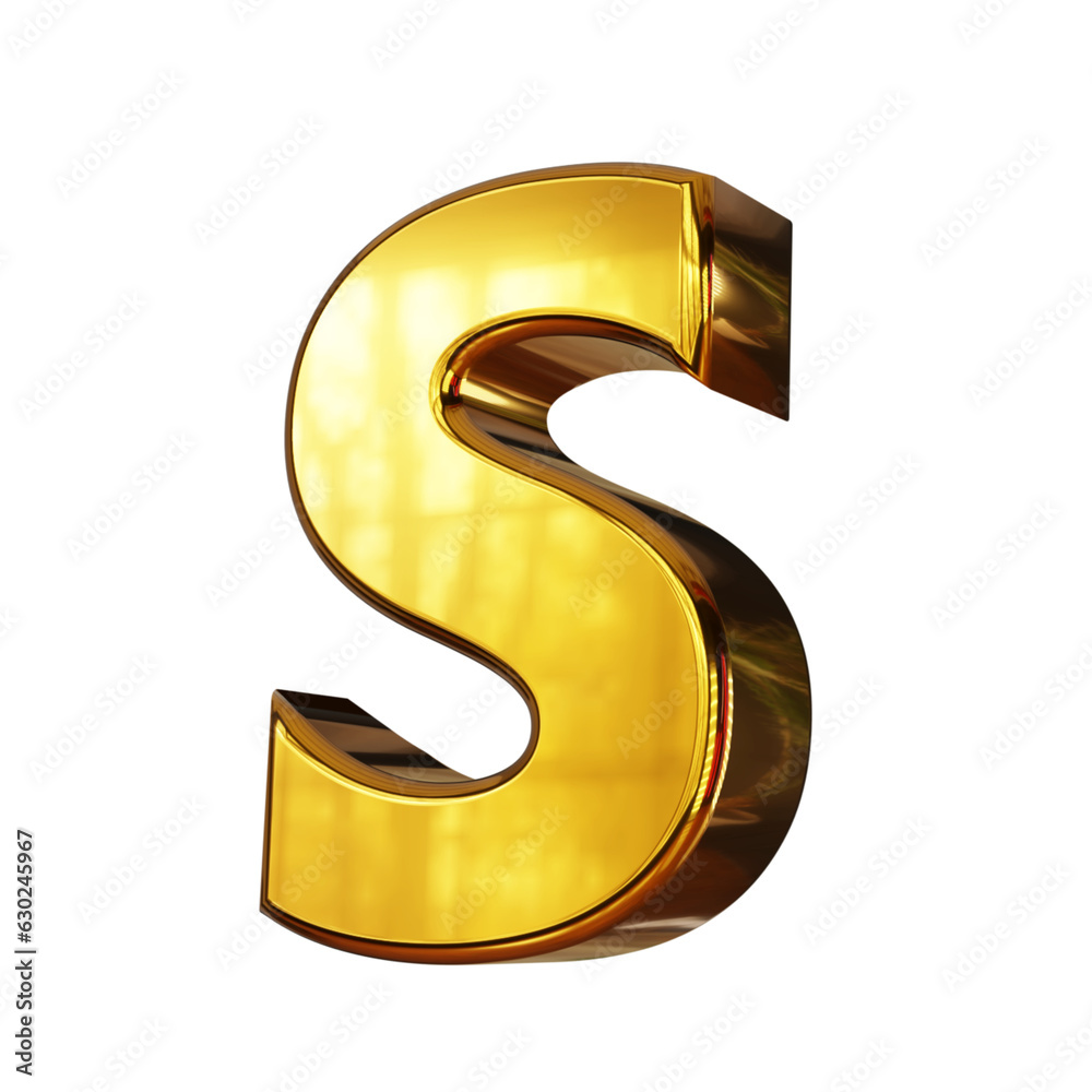 3D Letter S Gold Transparent Background, Golden Shiny Alphabet 3D Render 3D Letter S Gold Transparent Background, Golden Shiny Alphabet 3D Render