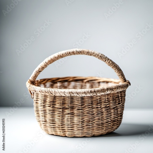 Wicker basket on a white background