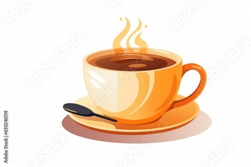 Business Coffee Mug on White Background in Cartoon Style. AI generated
