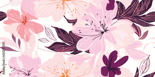 Trendy contemporary floral seamless pattern. Fashionable template for design. Soft feminine palette