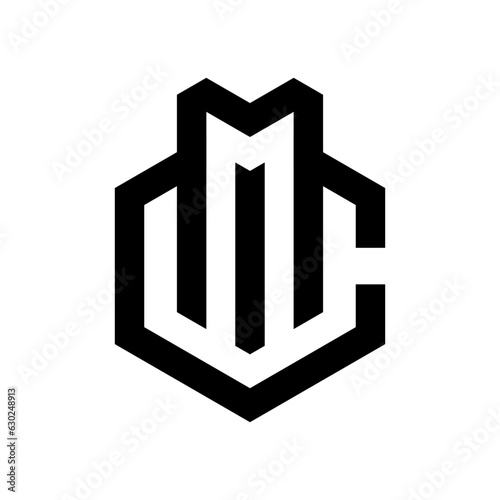 M and C letter shape logo design