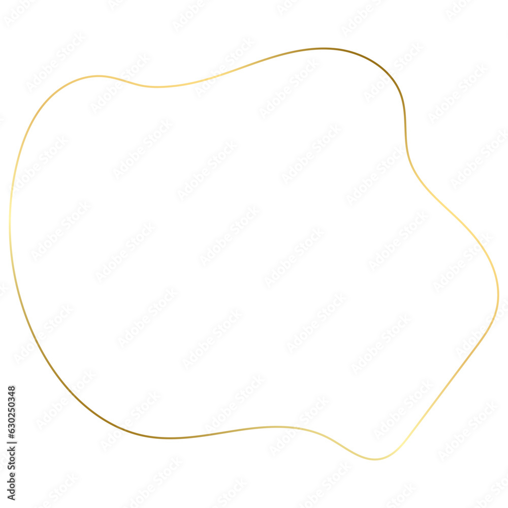 Gold Abstract Organic Outline Border Gold Abstract Organic Outline Border
