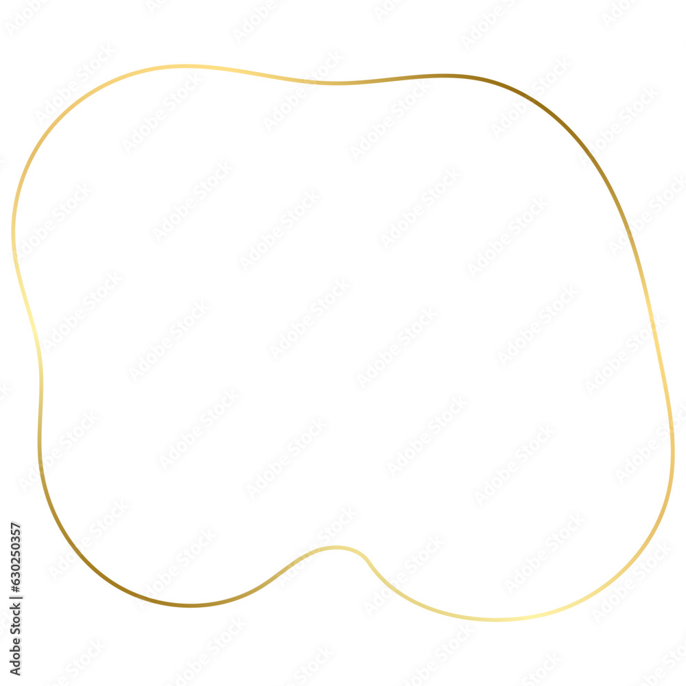 Gold Abstract Organic Outline Border Gold Abstract Organic Outline Border