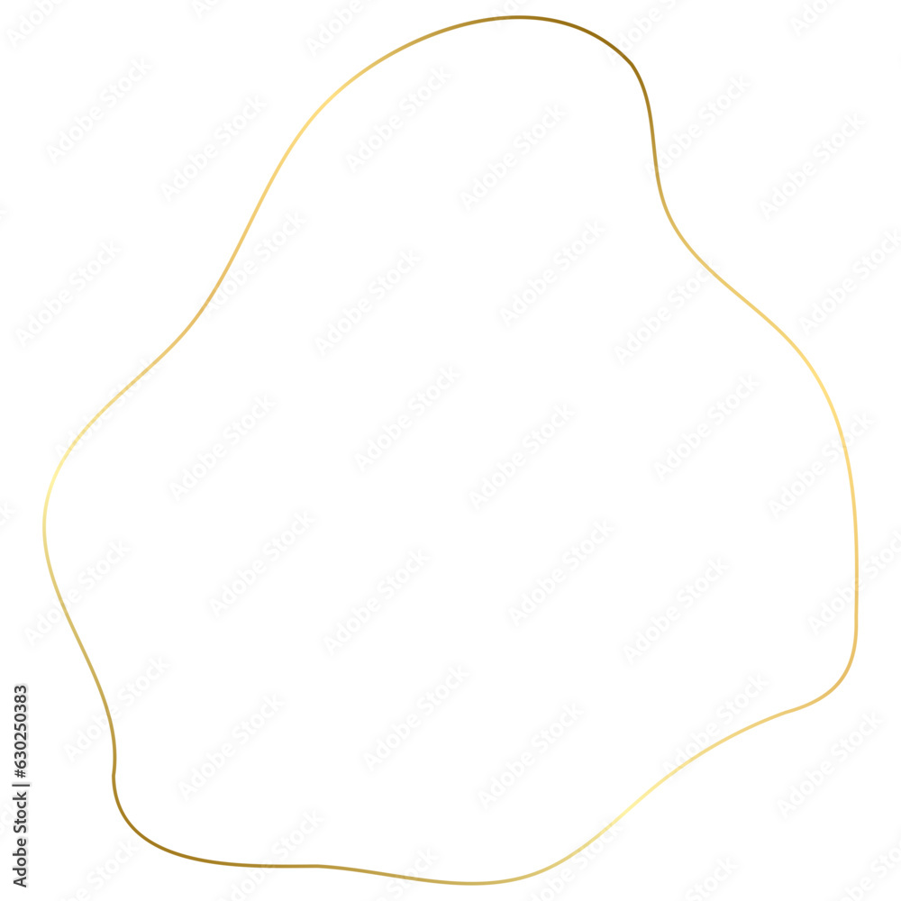 Gold Abstract Organic Outline Border Gold Abstract Organic Outline Border
