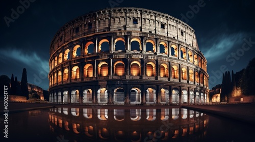 Coliseum by night generative ai