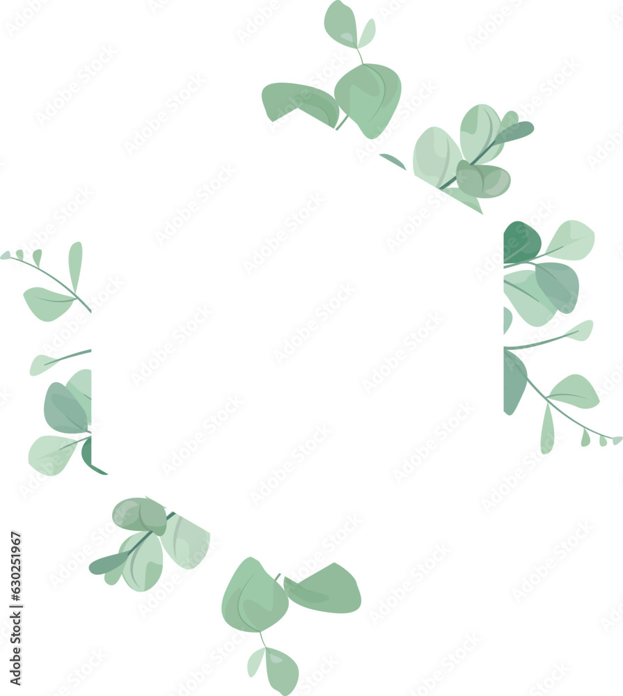 Obraz premium leaf frame, leaf frame with eucalyptus leaves decoration