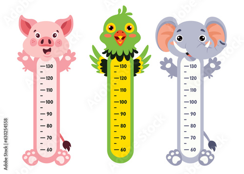 Height Chart With Cartoon Animals