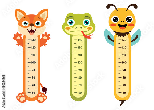 Height Chart With Cartoon Animals