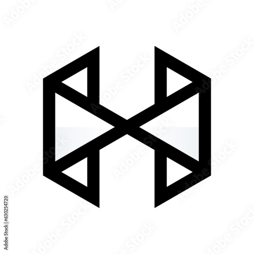 hexagon letter h logo design for company