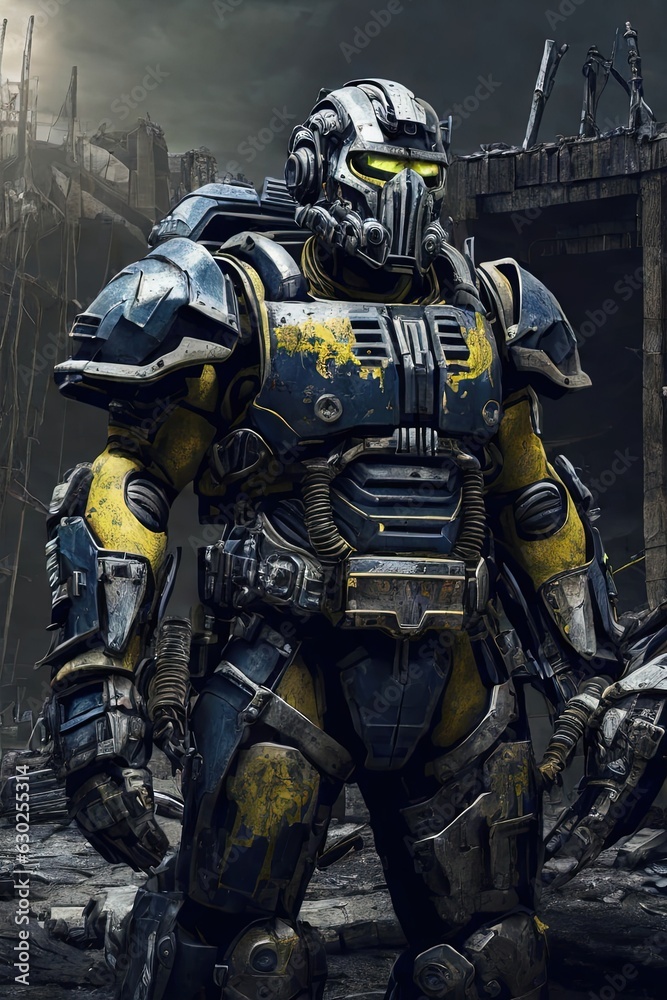 A warrior in power armor