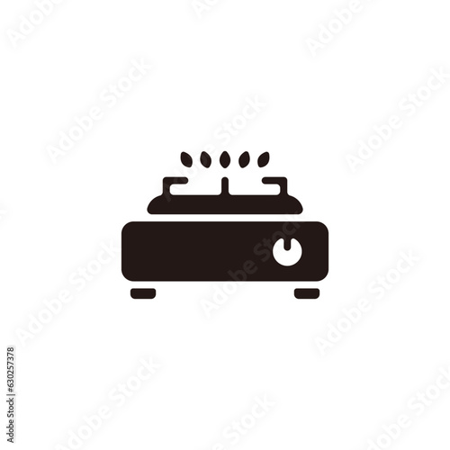 Gas stove icon.Flat silhouette version.