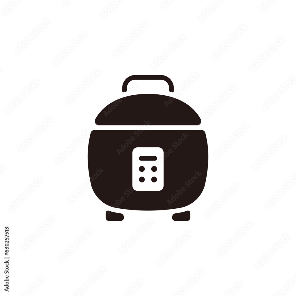 Rice cooker icon.Flat silhouette version. Rice cooker icon.Flat silhouette version.