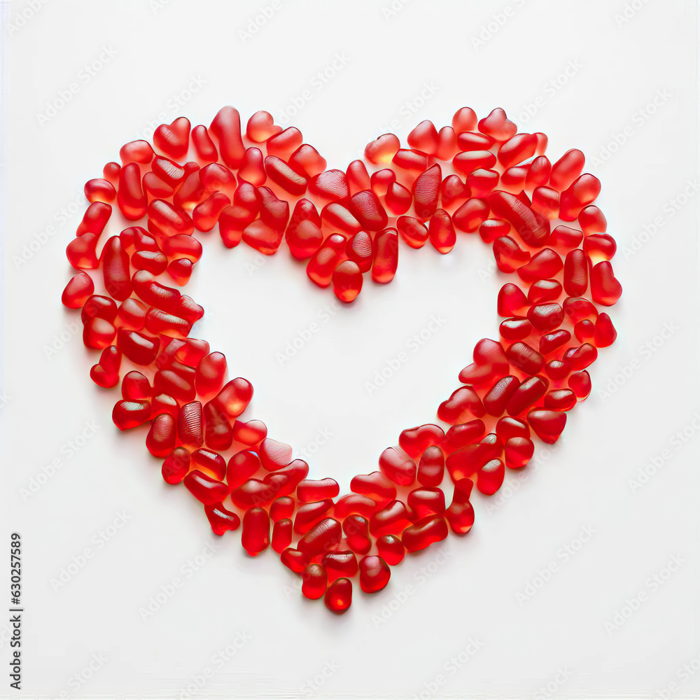 Delectable Devotion: Heart Candies Illustration, Generative AI Delectable Devotion: Heart Candies Illustration, Generative AI