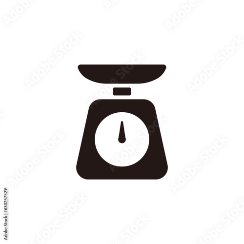 Kitchen scale icon.Flat silhouette version.