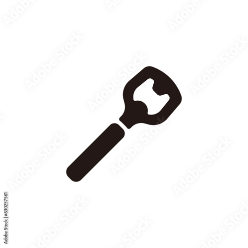 Bottle opener icon.Flat silhouette version.