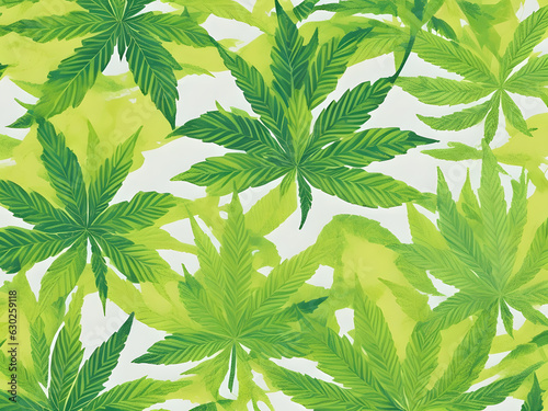 seamless pattern with green leaves