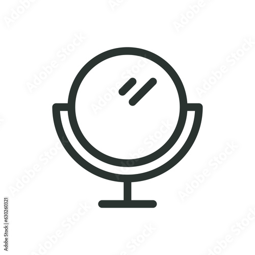 Makeup mirror isolated icon,round make up mirror vector icon with editable stroke