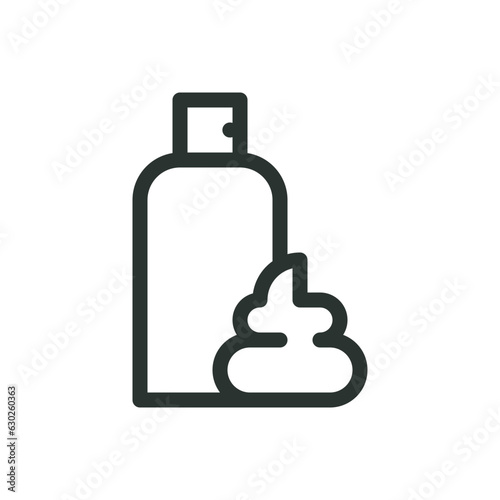 Shaving foam isolated icon, hair removal spray foam line symbol, shaving gel vector icon with editable stroke