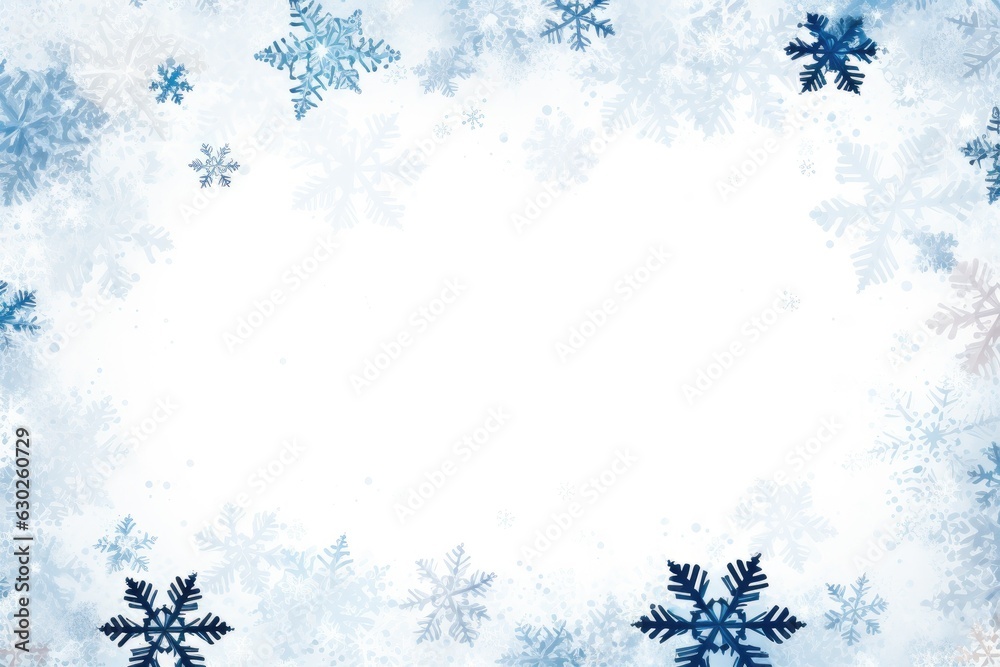 Christmas snowflakes on white background. Frame border. Christmas snowflakes on white background. Frame border.