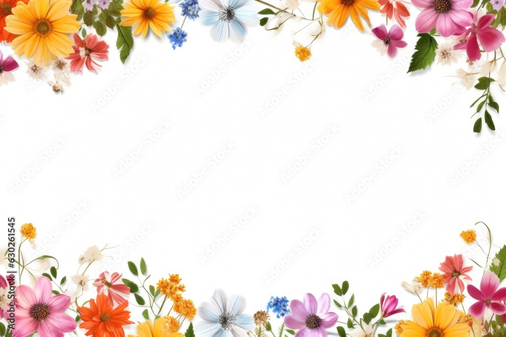Frame of colorful flowers Frame of colorful flowers