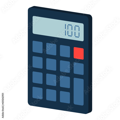 Digital calculator isolated: accounting concept