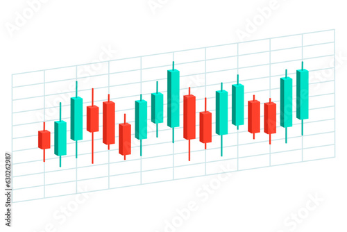 Stock market financial chart isolated