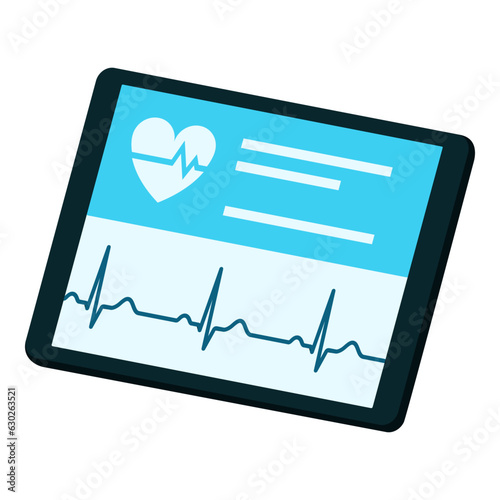 Heart rate and pulse measure on tablet
