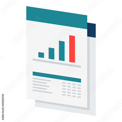 Positive trend chart on a financial report