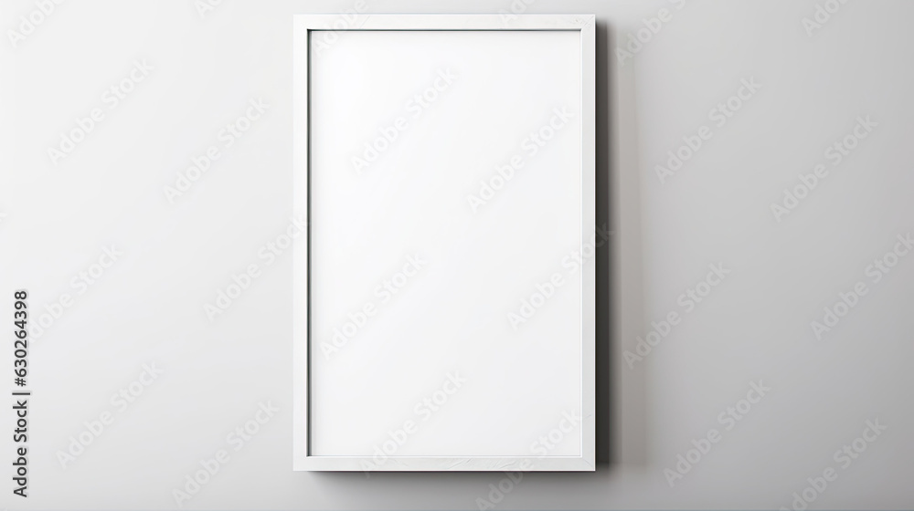 Vertical Blank Picture Frame Mockup on a White Wall. Vertical. Vertical Blank Picture Frame Mockup on a White Wall. Vertical.